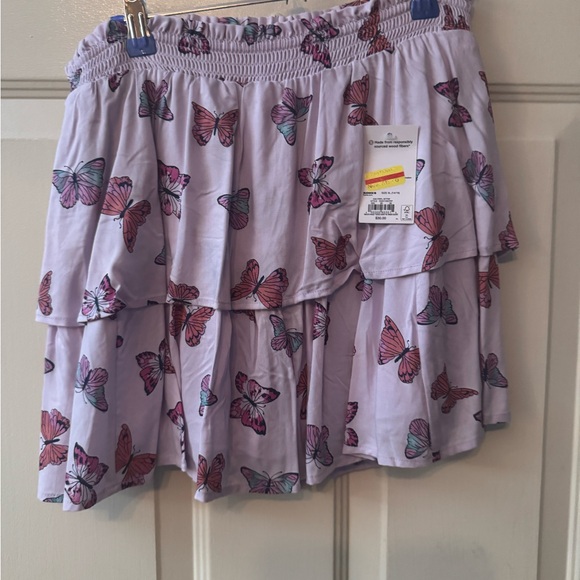SO Lavender Butterfly Tiered Skirt - Picture 1 of 5